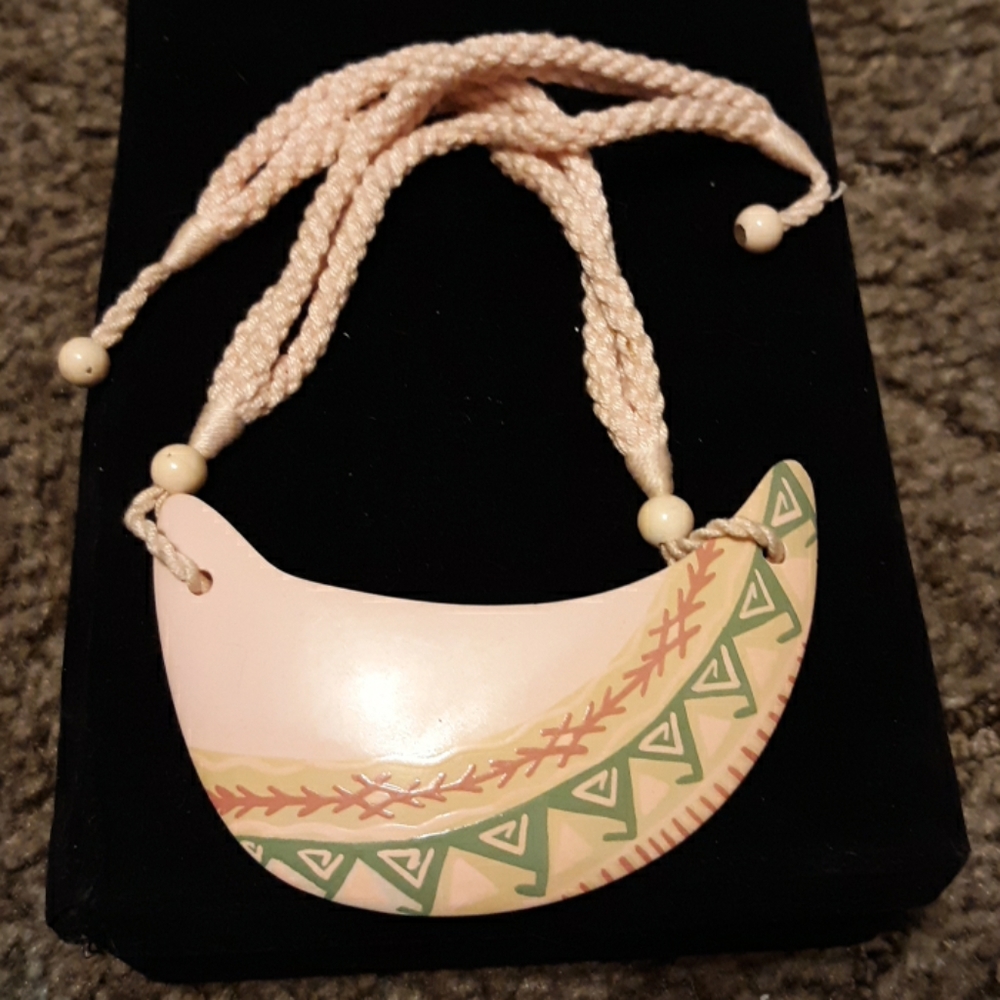 One-of-a-kind hand-painted necklace.